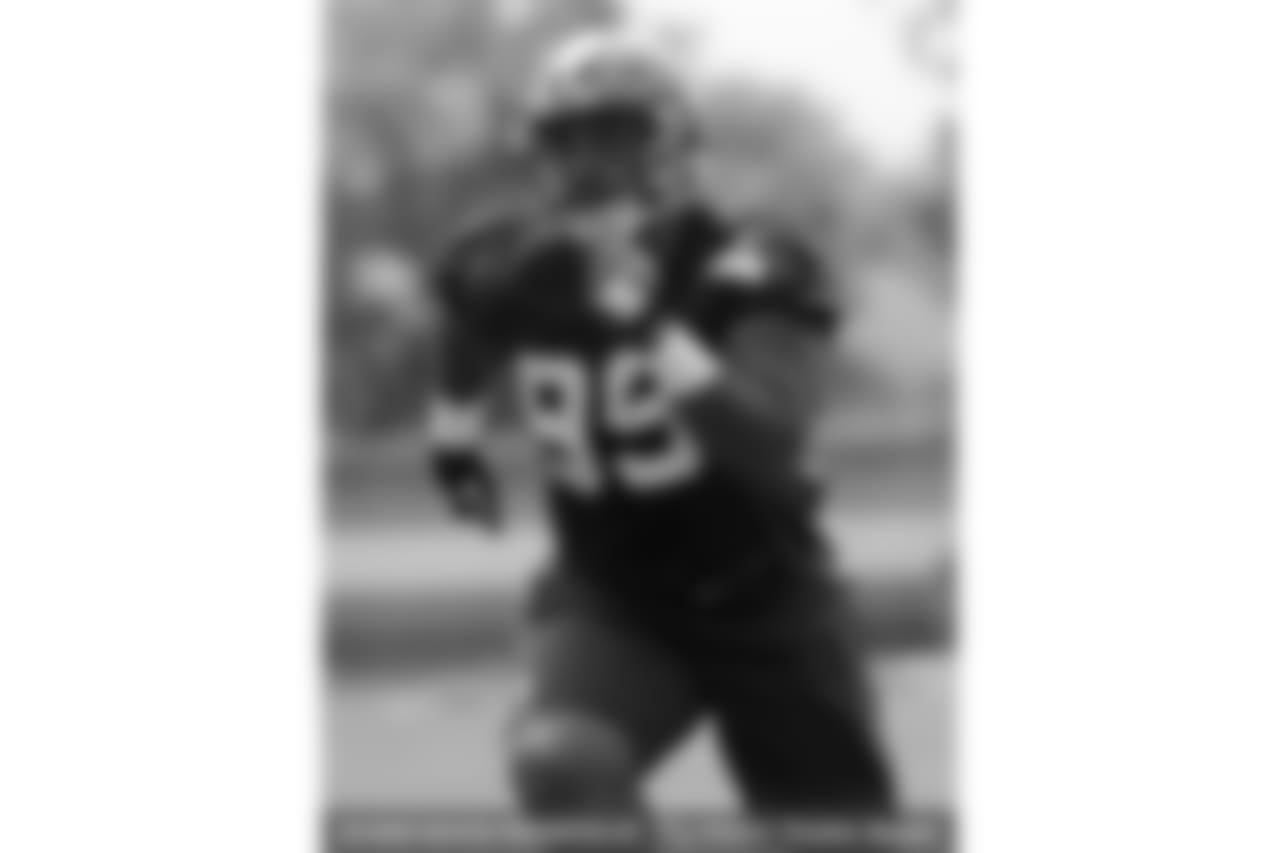 Cleveland Browns defensive tackle Caleb Brantley runs a drill during practice at the NFL football team's training camp facility, Thursday, July 27, 2017, in Berea, Ohio. (AP Photo/Tony Dejak)