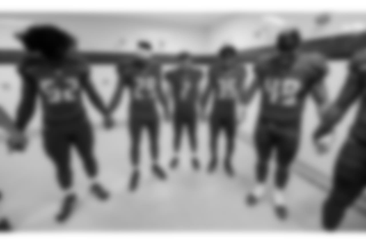 LB Nigel Harris, DB Ryan Smith, K Patrick Murray, CB Javien Elliott and LB Riley Bullough