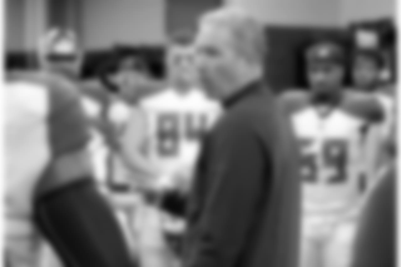 HC Dirk Koetter, TE Cameron Brate and LB Devante Bond