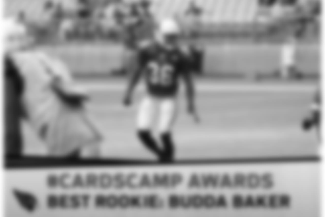 S Budda Baker missed almost all of the offseason work, but proved to be a quick learner in camp, ascending quickly to the second team. While Baker isn't expected to start on defense when the season kicks off, his natural talent and play-making ability will be another option in DC James Bettcher's arsenal.