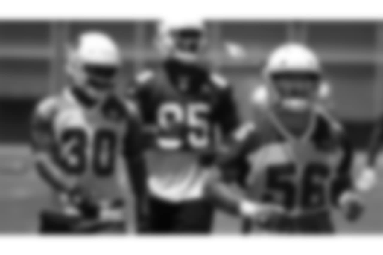 From left: S Rudy Ford, TE Gabe Holmes and LB Scooby Wright