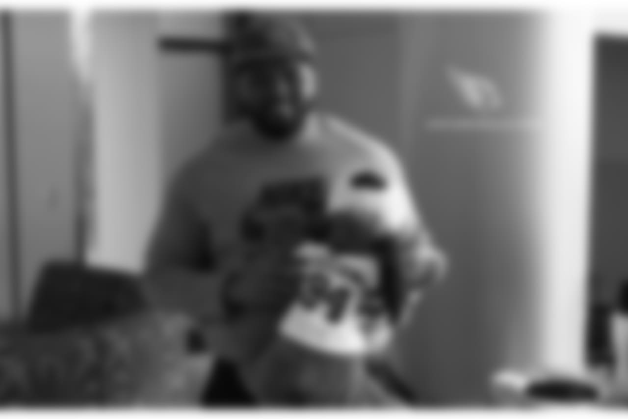 Xavier Williams with his dog
