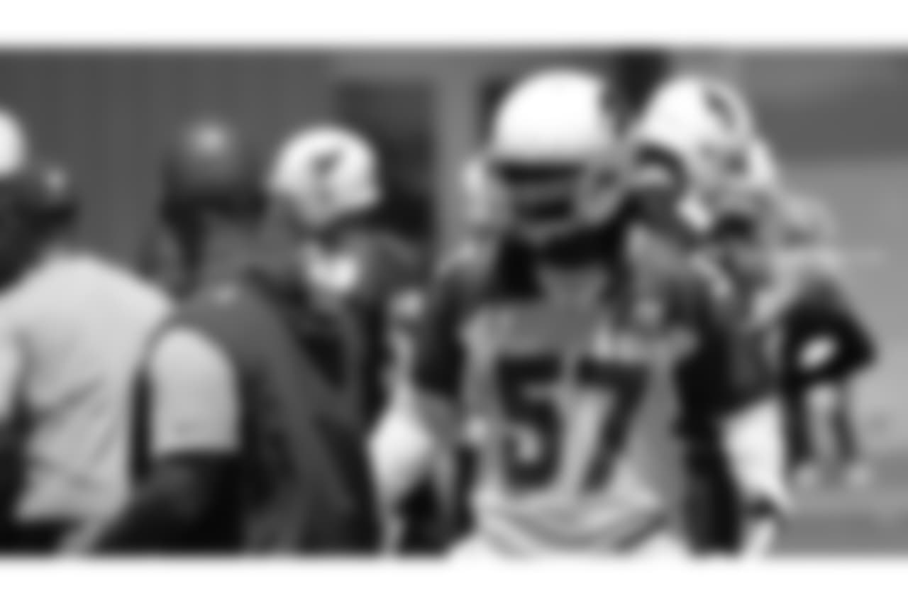 LB Josh Bynes talks to DC Al Holcomb