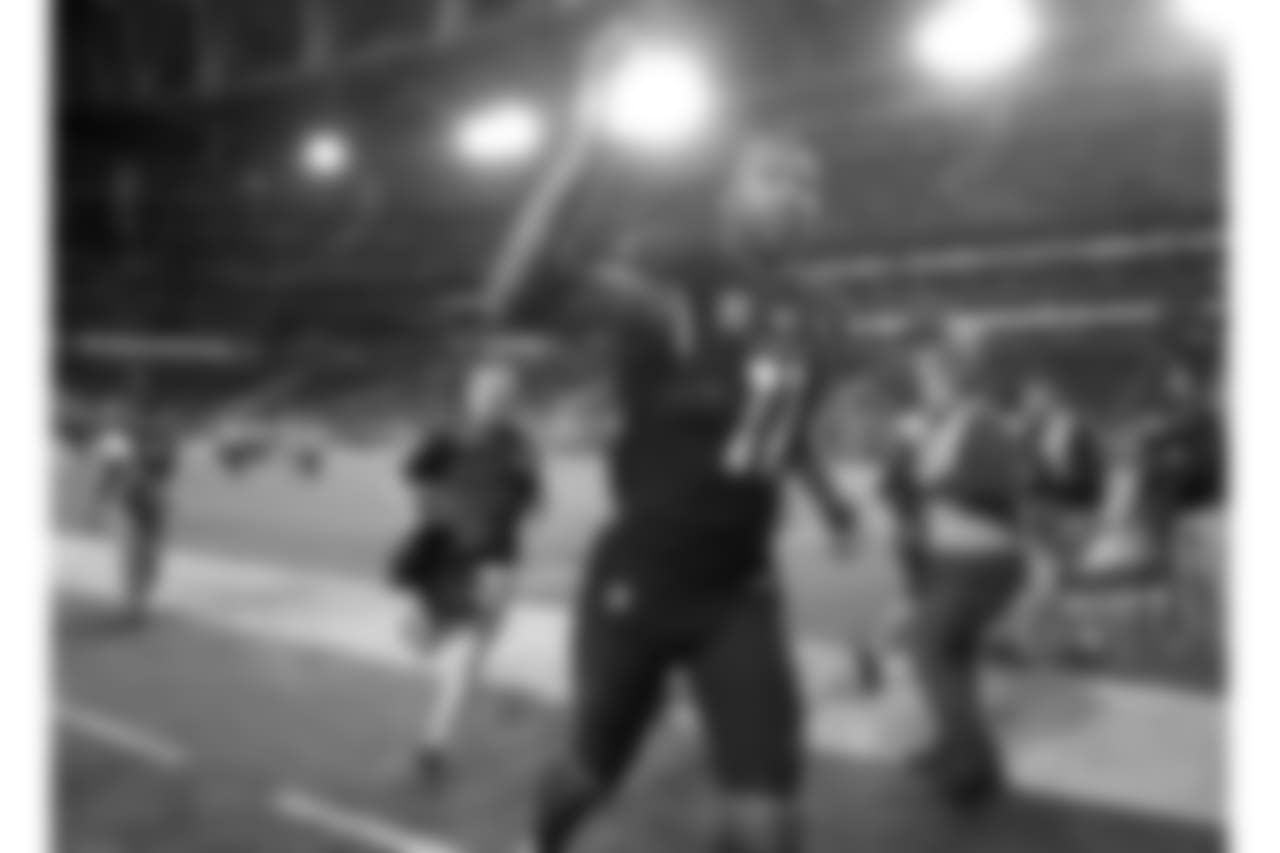 Larry Fitzgerald leaves the field after the game