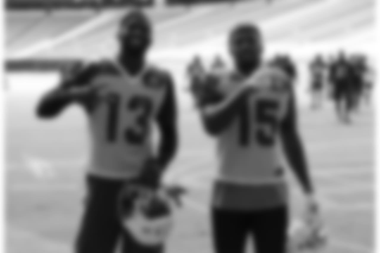 WRs Jaron Brown and Jeremy Ross