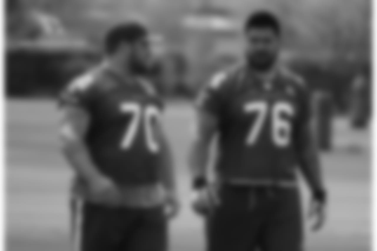 OL Evan Boehm and Mike Iupati