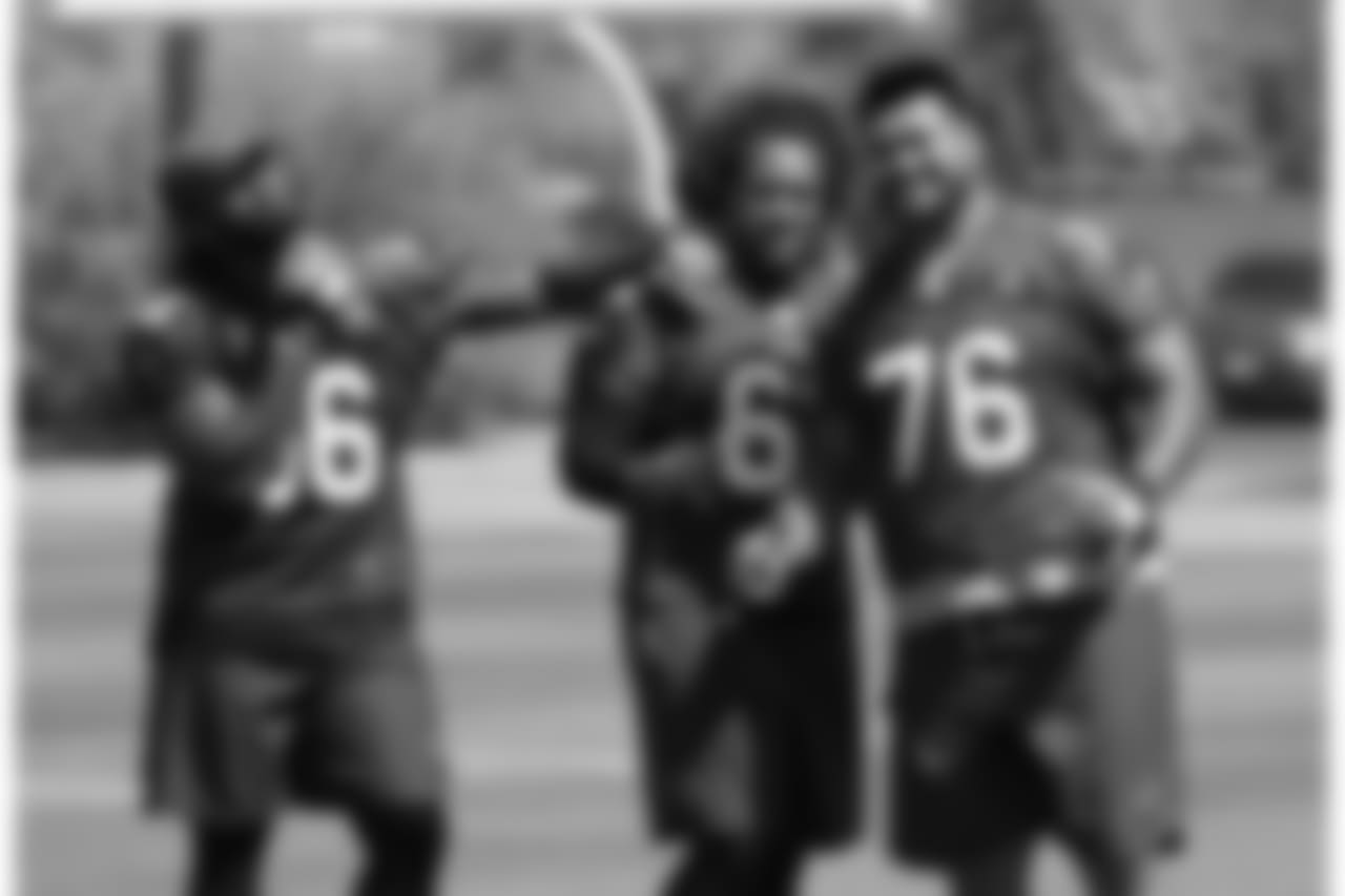 OL Josh Allen, Daniel Munyer and Mike Iupati