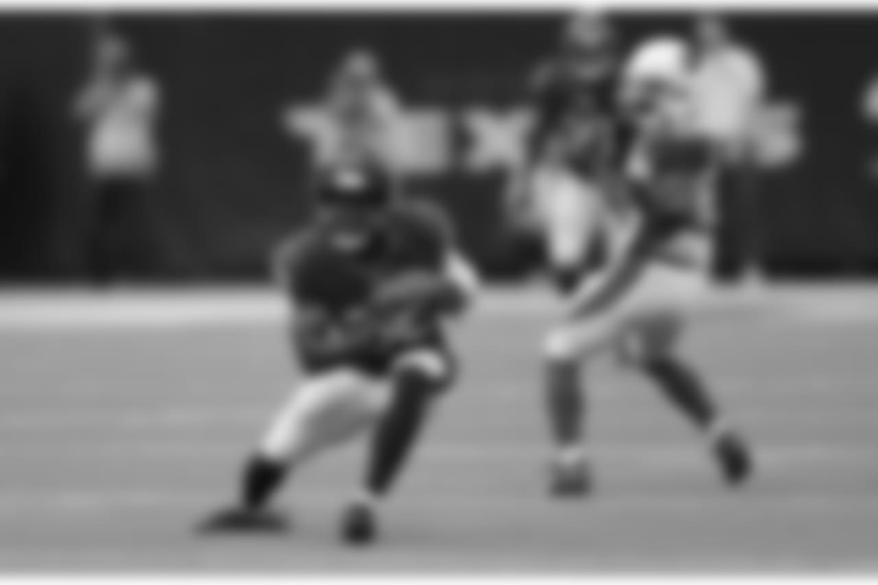 S Andre Hal intercepts a pass from Blaine Gabbert late in the game
