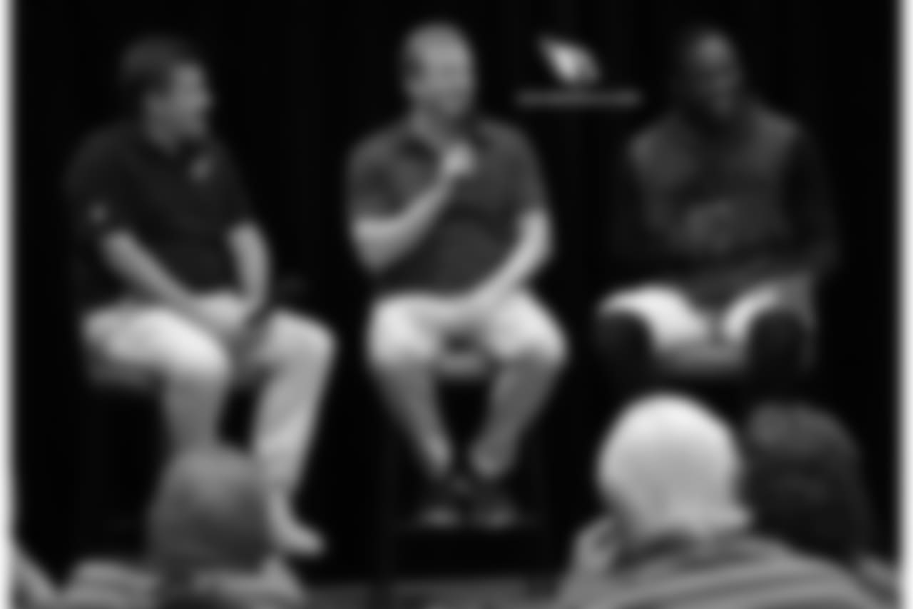Cardinals president Michael Bidwill (left), NFL Commissioner Roger Goodell (middle) and CB Patrick Peterson take questions during a fan forum