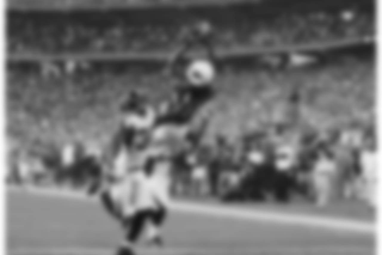 Hauling in a flea-flicker touchdown against the Falcons