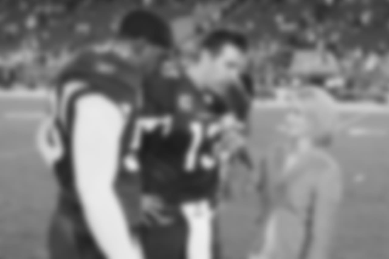 Warner and linebacker Karlos Dansby interviewed by NBC's Andrea Kremer after a game