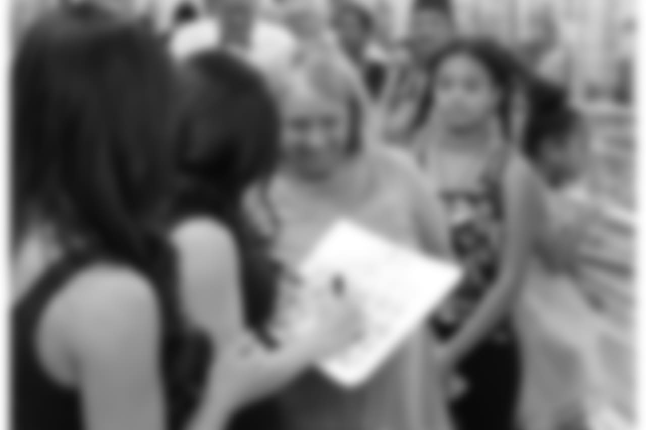 The Cardinals cheerleaders signing autographs