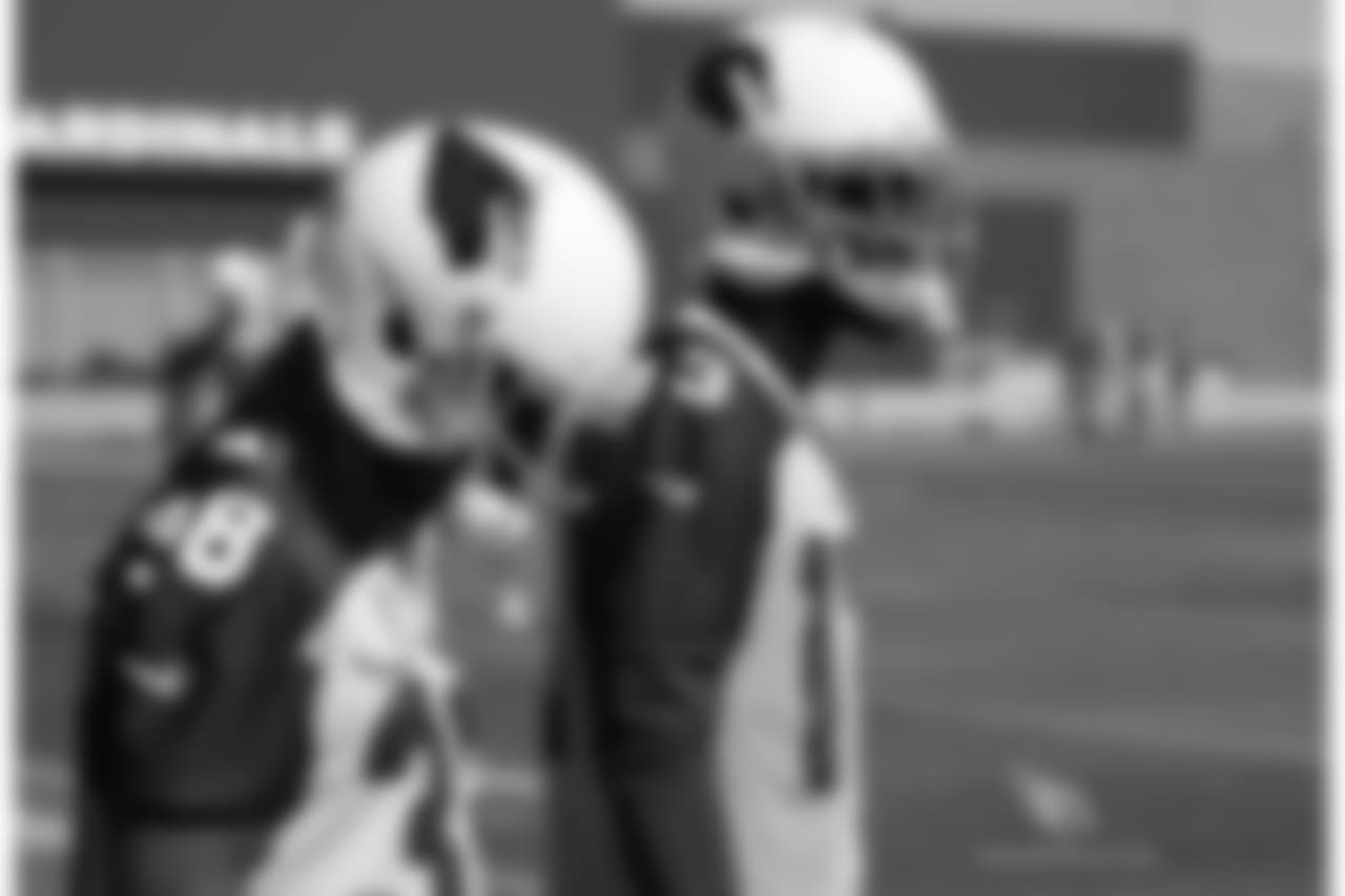 WR Andre Ellington (left) and WR Jaron Brown