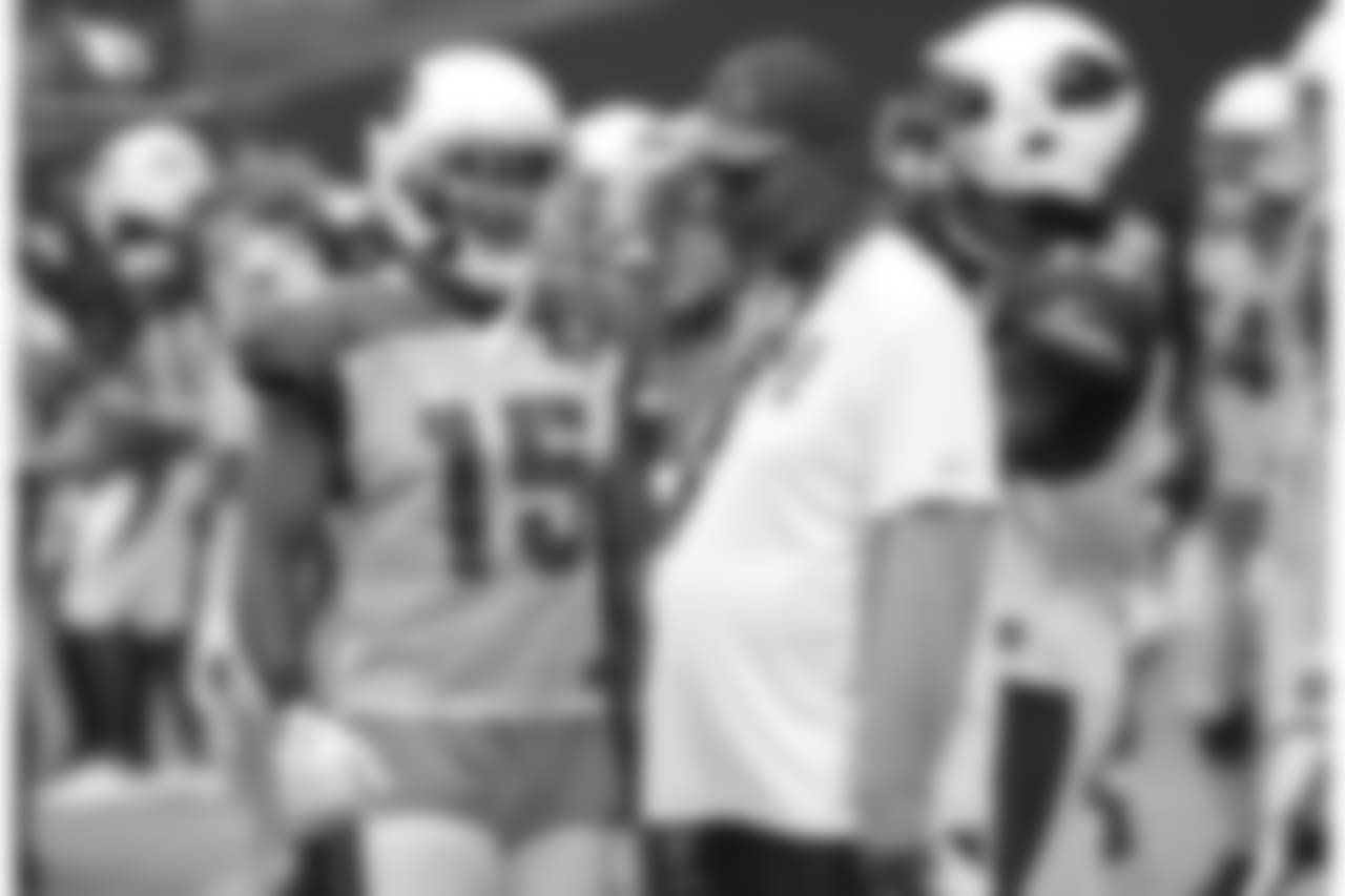 WR Jeremy Ross (left) with WR coach Darryl Drake