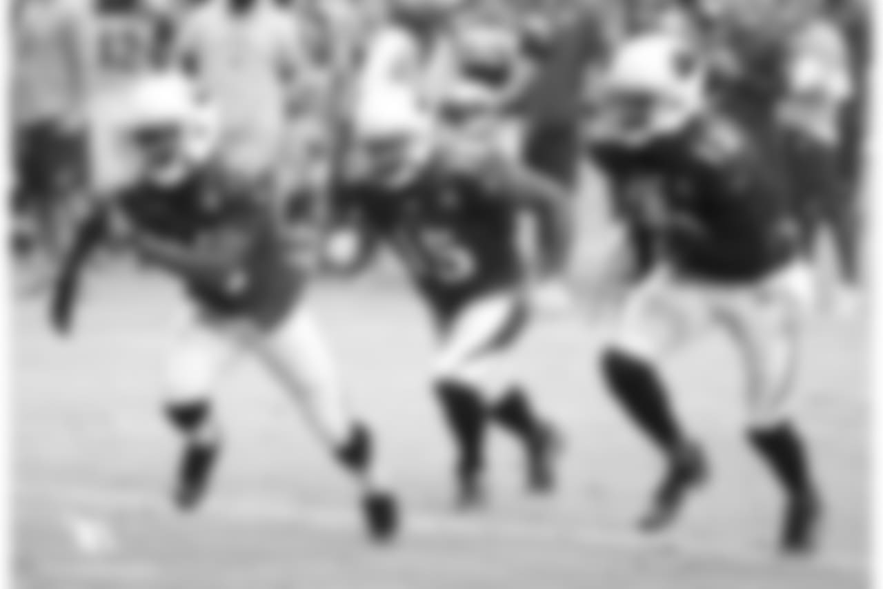 From left: WR Smokey Brown, WR Jeremy Ross and WR Jaron Brown