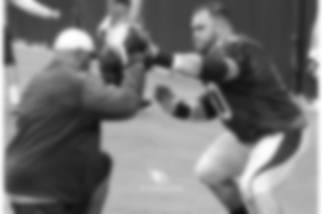 Red & White practice: G Evan Boehm goes through drills