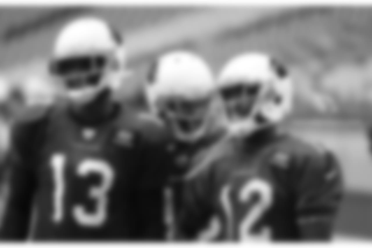 WR Jaron Brown, Jeremy Ross and John Brown