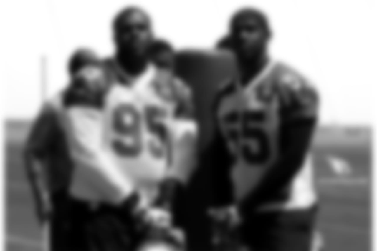 DT Rodney Gunter (left) and DE Chandler Jones