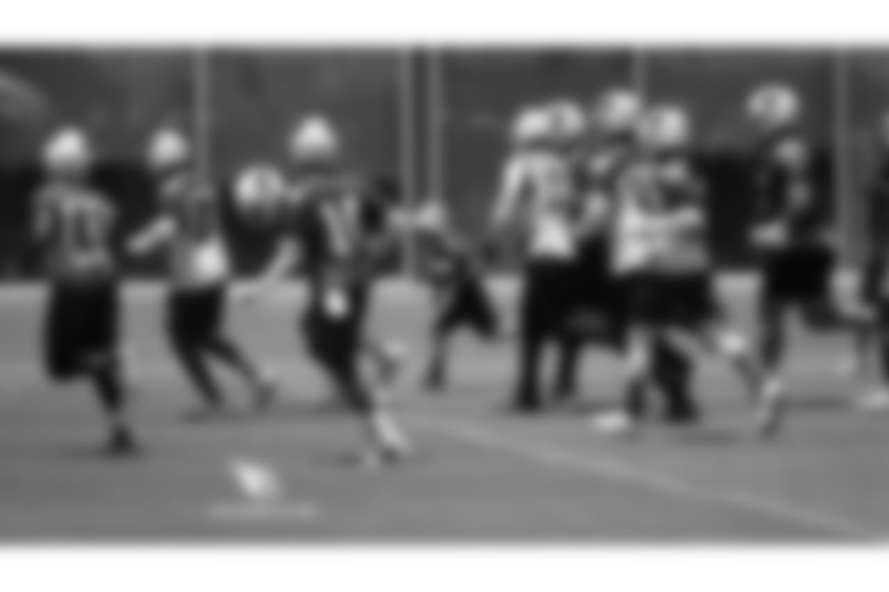 Erickson takes the handoff and turns the corner