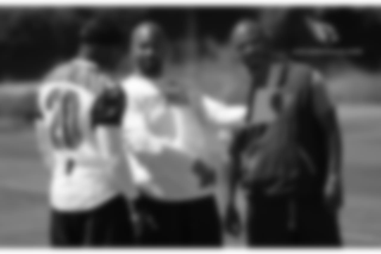 LB Deone Bucanon, LB coach Larry Foote and DC Al Holcomb