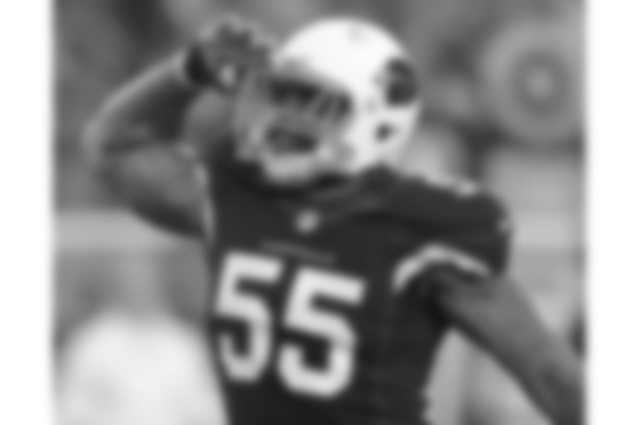 2013: LB John Abraham celebrates a sack