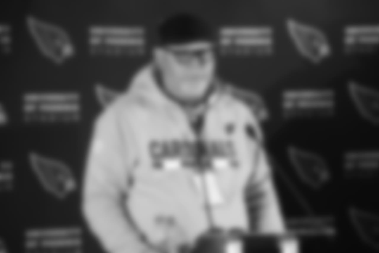 Coach Bruce Arians meets with the media