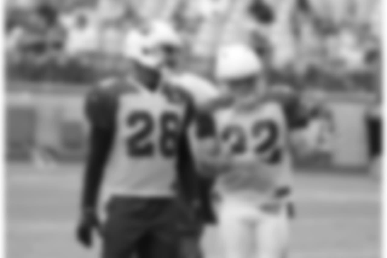 Day 18: CB Justin Bethel (left) and S Tyrann Mathieu (right)
