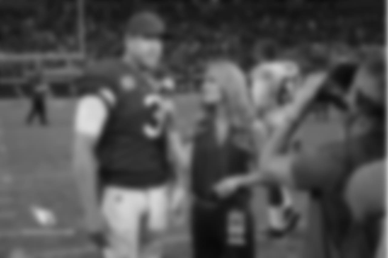 Doing an on-field interview