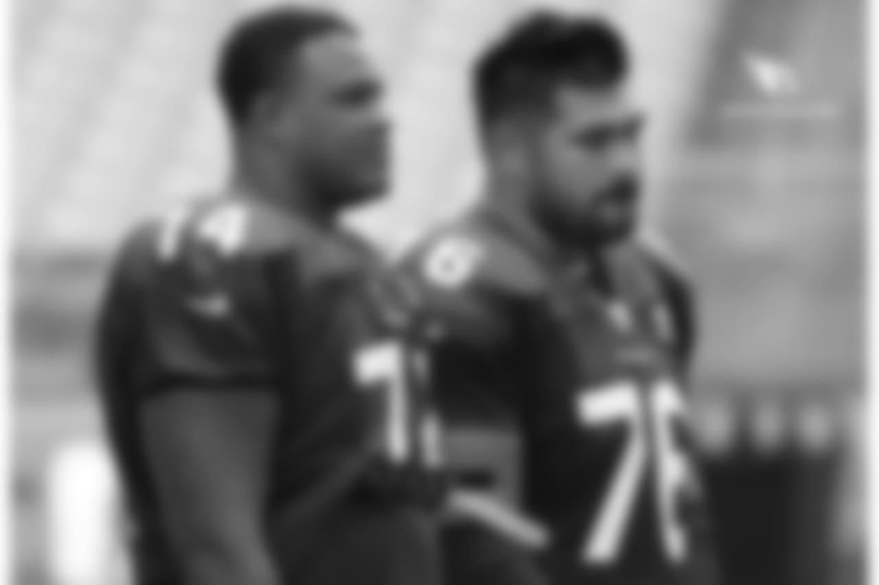 LT D.J. Humphries (left) and G Mike Iupati