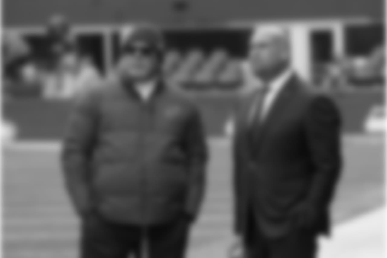 Cardinals coach Bruce Arians (left) and GM Steve Keim