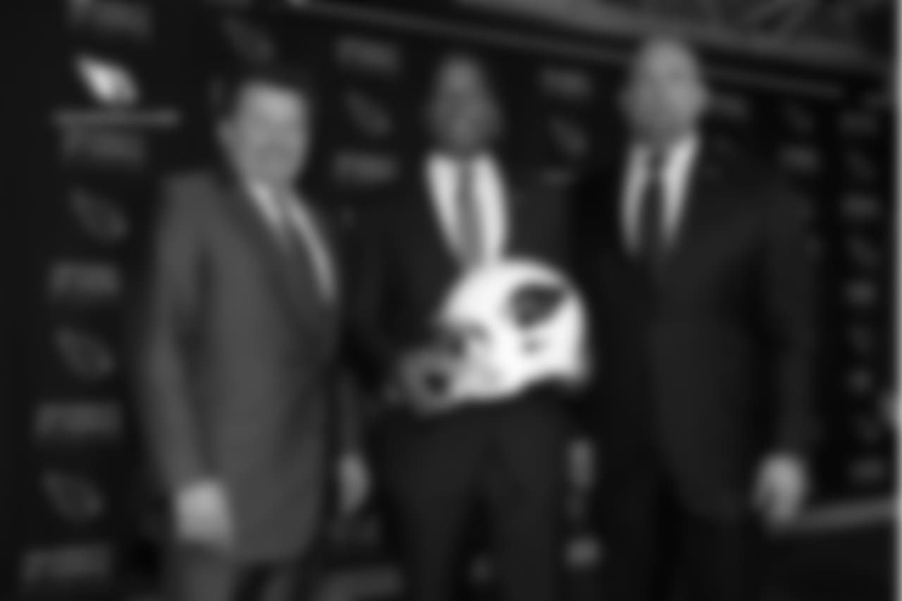 From left: team president Michael Bidwill, coach Steve Wilks and GM Steve Keim