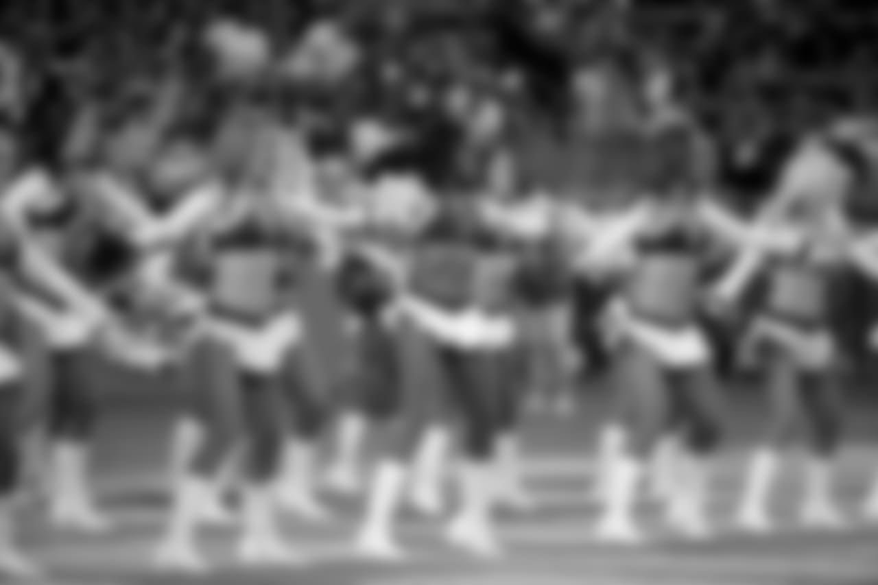 Los Angeles Chargers cheerleaders perform during the second half of an NFL preseason football game against the New Orleans Saints Sunday, Aug. 20, 2017, in Carson, Calif. (AP Photo/Jae C. Hong)
