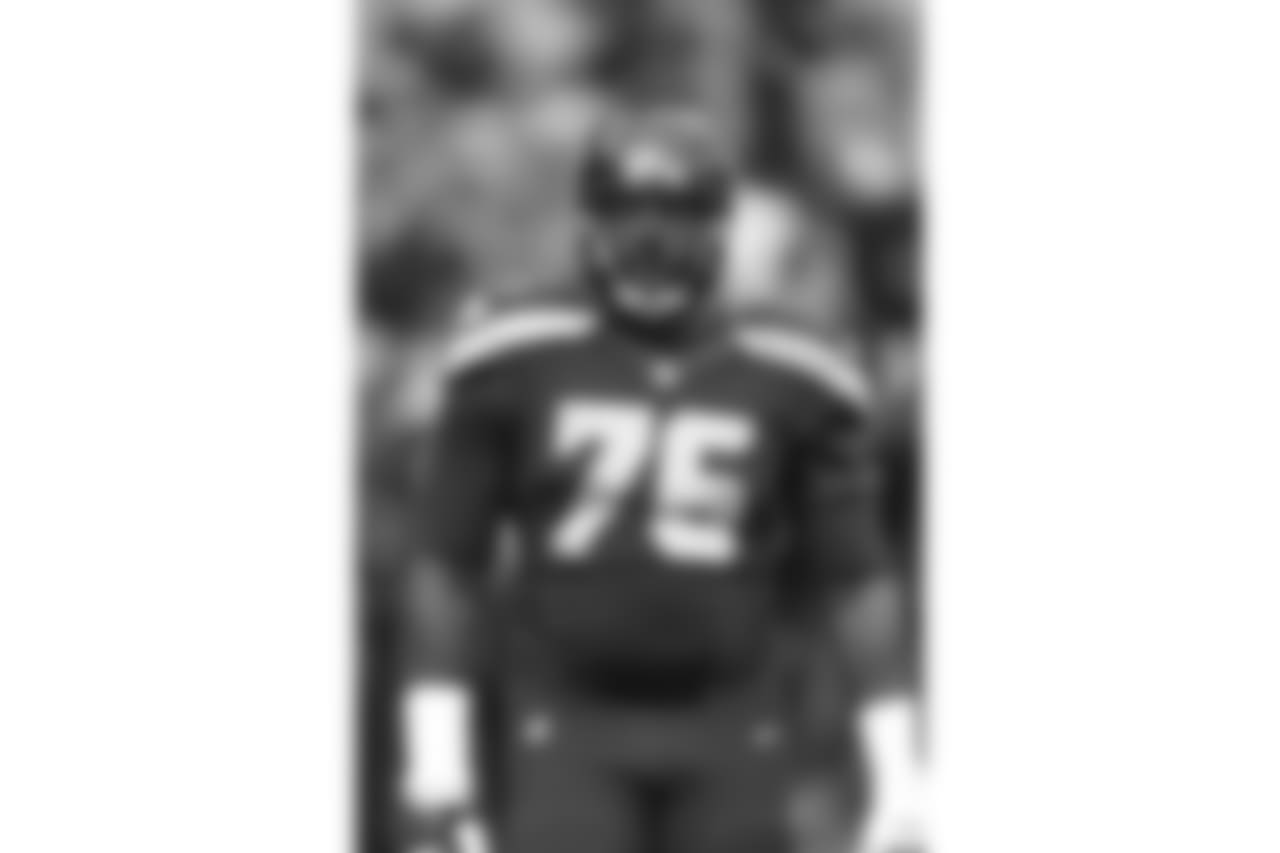 Seattle Seahawks offensive tackle Russell Okung (76) looks up from the field during a NFL football game against the Cleveland Browns, Sunday, December 20, 2015 in Seattle. The Seahawks won the game 30-13. (Paul Jasienski via AP)