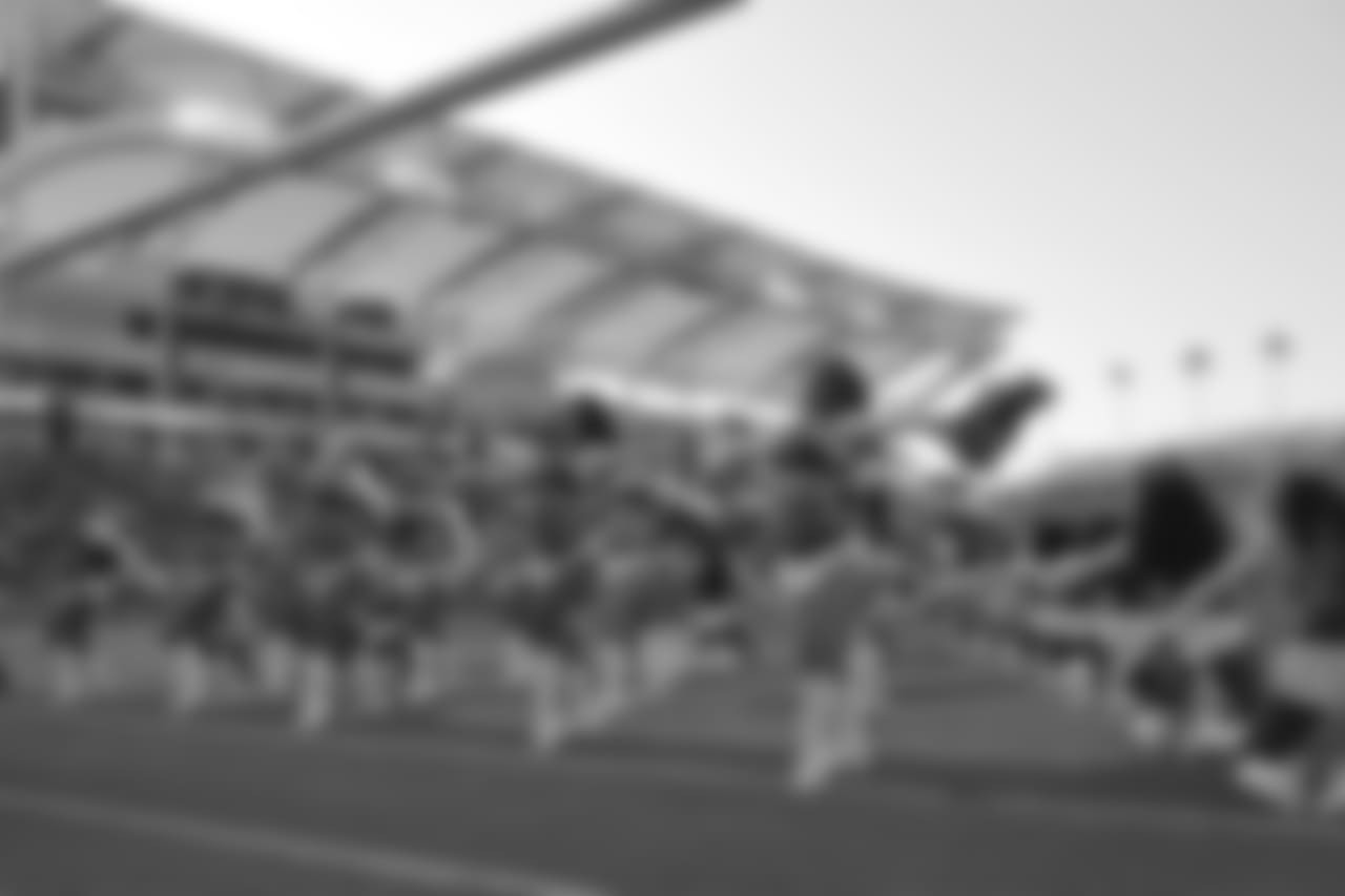 Los Angeles Chargers cheerleaders perform during the first half of an NFL preseason football game against the Seattle Seahawks Sunday, Aug. 13, 2017, in Carson, Calif. (AP Photo/Mark J. Terrill)