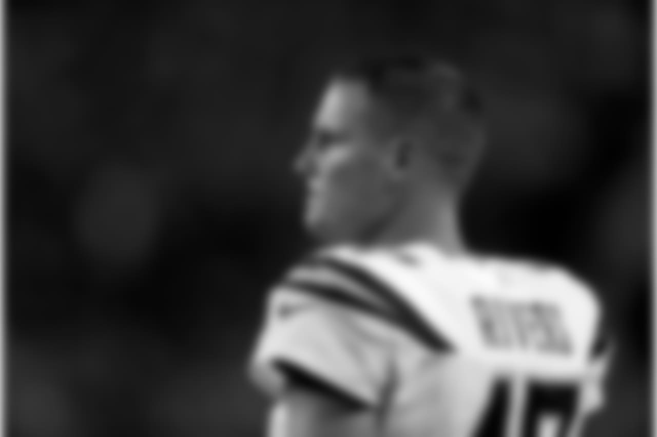Los Angeles Chargers quarterback Philip Rivers (17) watches during the first half of an NFL football game agasint the Denver Broncos, Monday, Sept. 11, 2017, in Denver. (AP Photo/David Zalubowski)