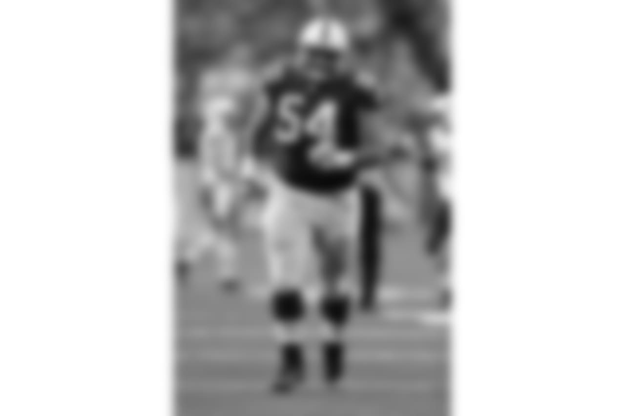 Indianapolis Colts defensive tackle David Parry (54) runs in pursuit during a week 2 NFL football game against the New York Jets on Monday, September 21, 2015 in Indianapolis. The Jets defeated the Colts 20-7. (Scott Boehm via AP)