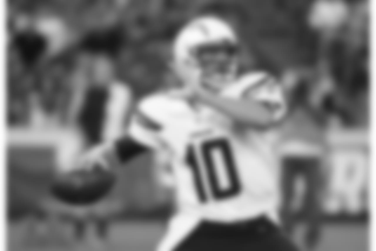 San Diego Chargers quarterback Kellen Clemens (10) plays during the first half of a preseason NFL football game, Friday, Aug. 19, 2016, in San Diego. (AP Photo/Denis Poroy)