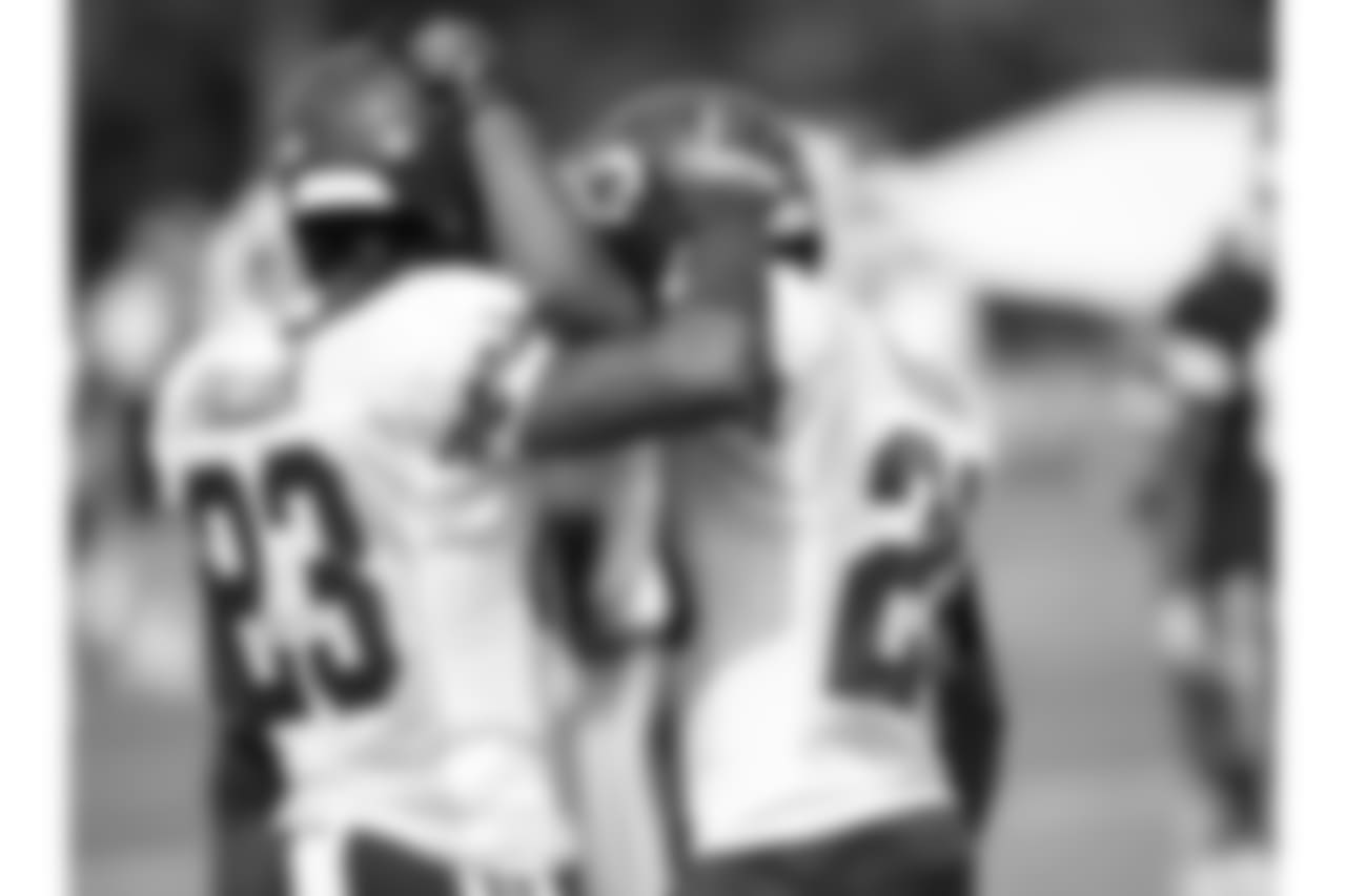 Kansas City Chiefs cornerback Kendall Fuller (23) and Kansas City Chiefs cornerback Steven Nelson (20) during practice on 8/4/18 at Chiefs Training Camp at Missouri Western State University in St. Joseph, Missouri.