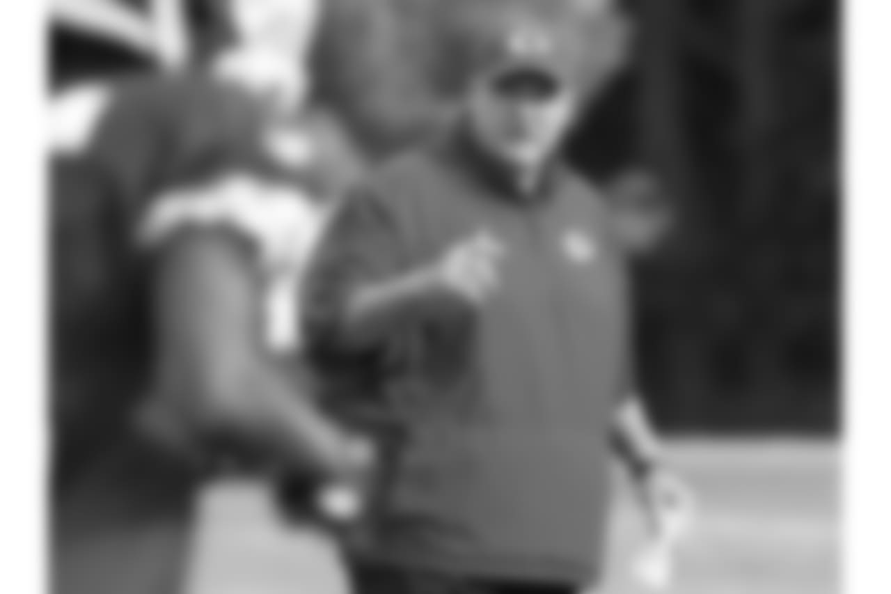 Andy Reid during practice 8/4/18 at Chiefs Training Camp at Missouri Western State University in St Joseph, Missouri