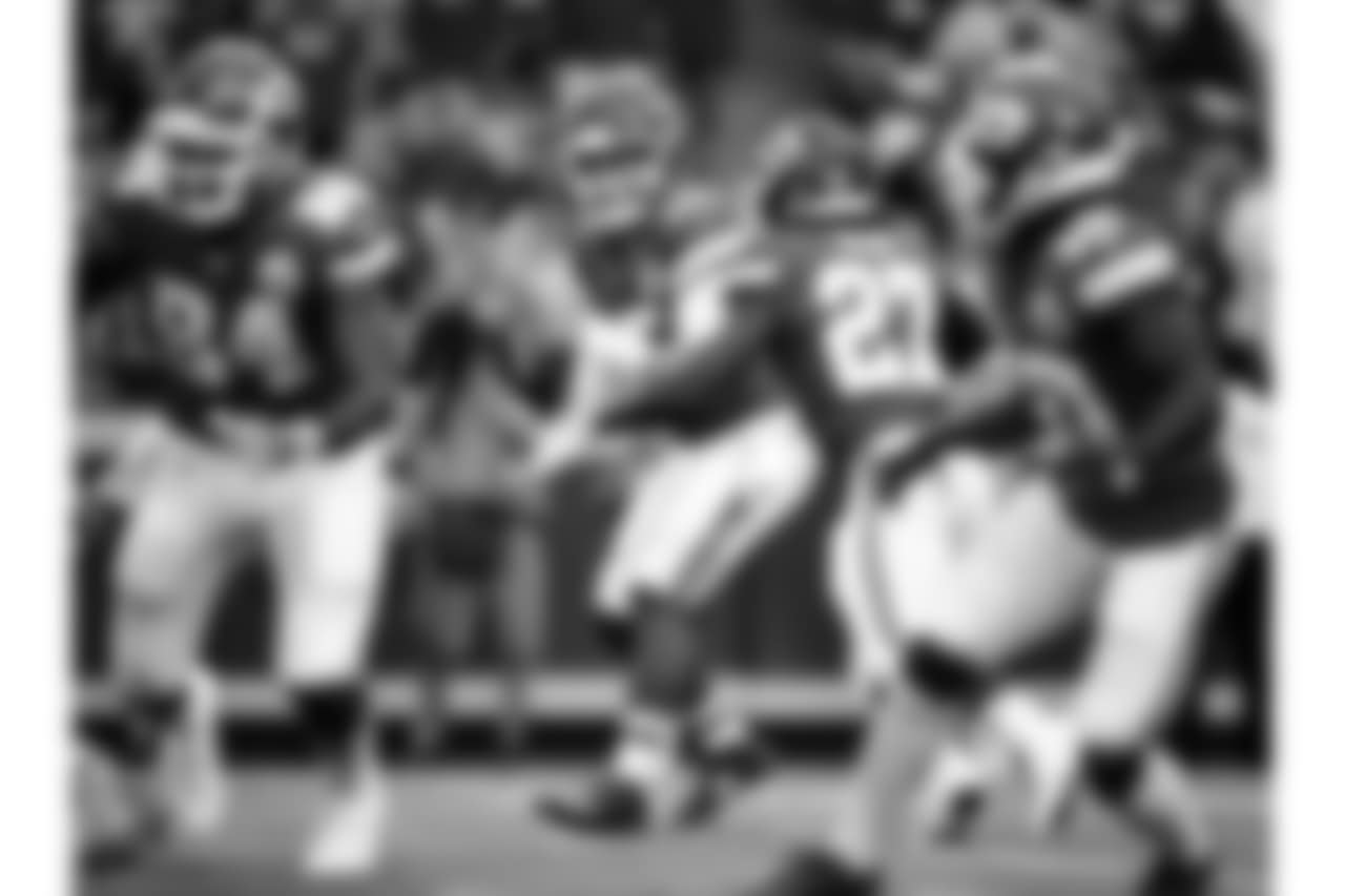 Kansas City Chiefs quarterback Patrick Mahomes (15) during Texans at Chiefs at Arrowhead Stadium on 8/9/18.