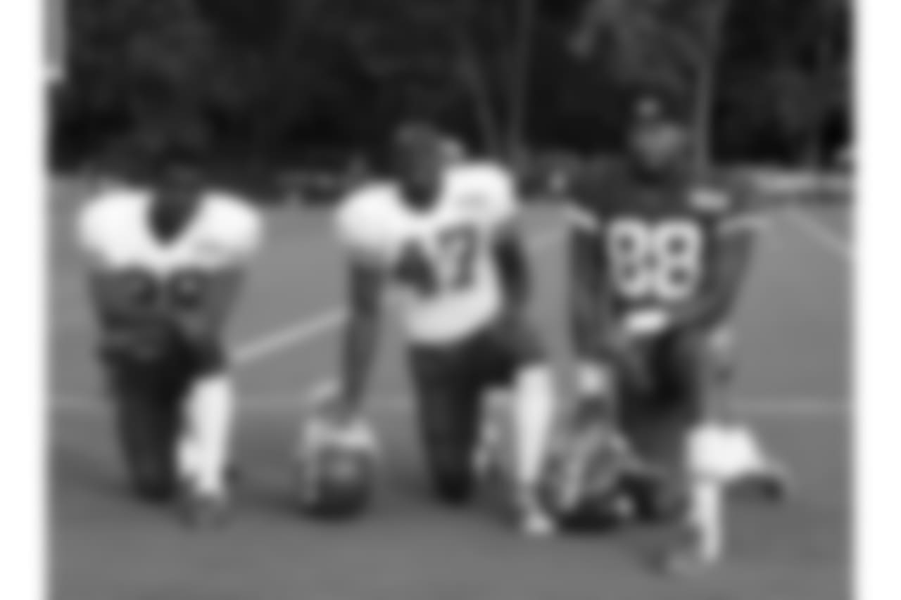 Kansas City Chiefs defensive back Arrion Springs (38), Kansas City Chiefs defensive back Step Durham (47) and Kansas City Chiefs tight end Blake Mack (88) during practice on 8/5/18 at Chiefs Training Camp at Missouri Western State University in St. Joseph, Missouri.