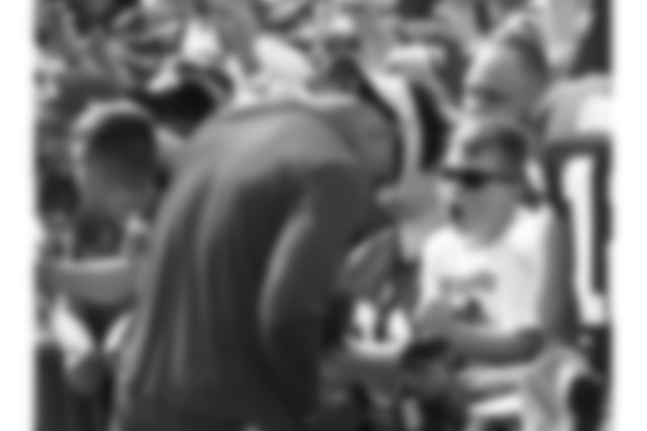 Kansas City Chiefs quarterback Patrick Mahomes (15) signs autographs after practice 8/4/18 at Chiefs Training Camp at Missouri Western State University in St Joseph, Missouri