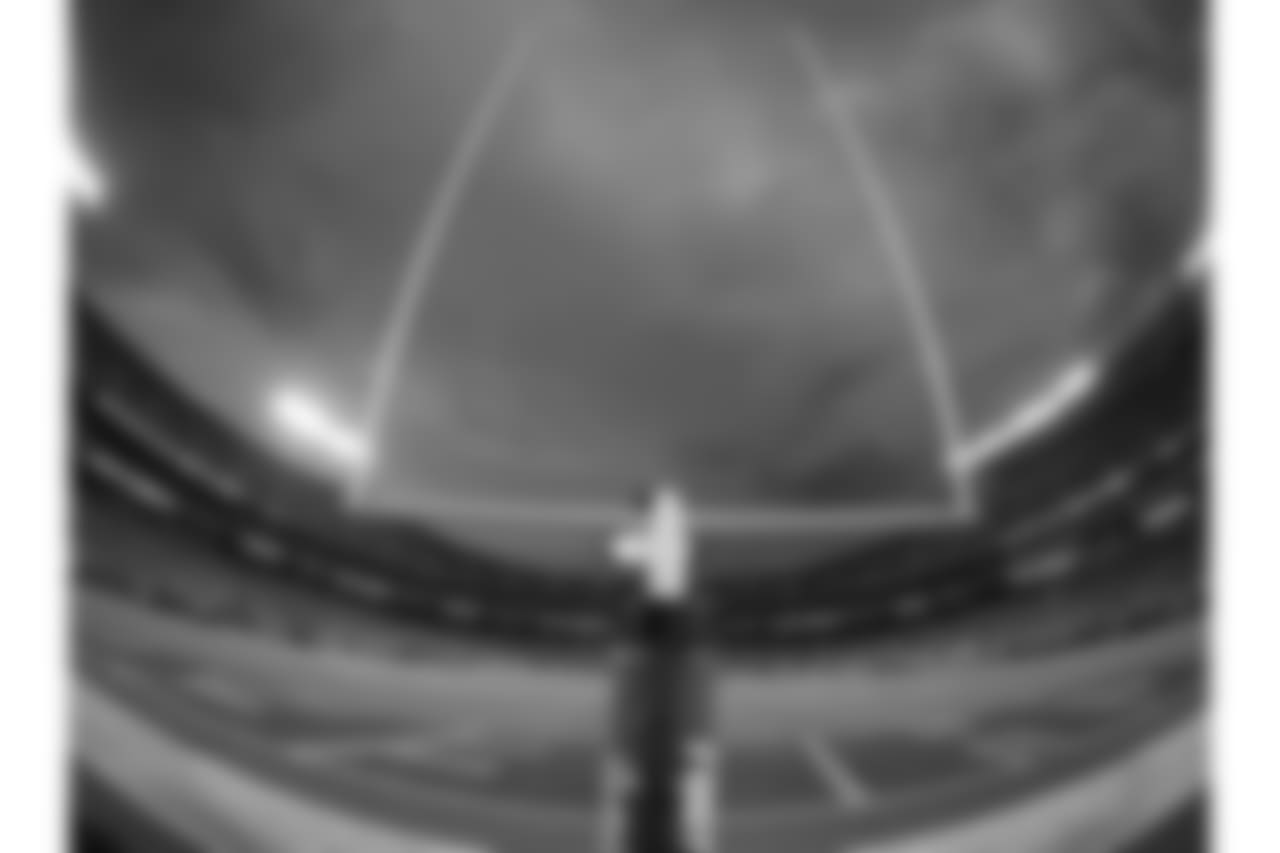 Sky and clouds through the goal post during Texans at Chiefs at Arrowhead Stadium on 8/9/18.