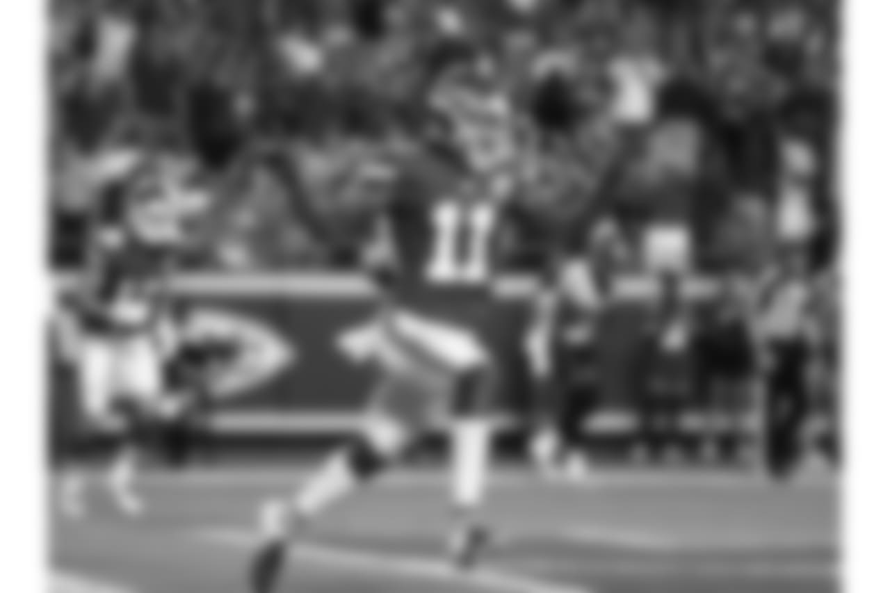 Kansas City Chiefs wide receiver Demarcus Robinson (11) during Texans at Chiefs at Arrowhead Stadium on 8/9/18.
