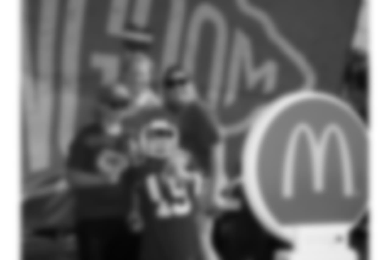 Fans utilizing the photo booth station during practice on 8/4/18 at Chiefs Training Camp at Missouri Western State University in St. Joseph, Missouri.