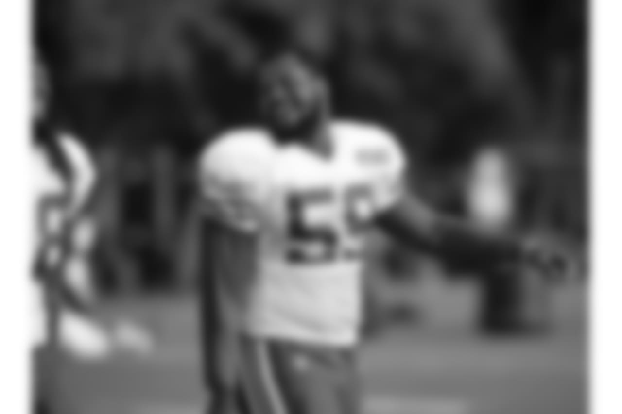 Kansas City Chiefs linebacker Reggie Ragland (59) during practice on 8/5/18 at Chiefs Training Camp at Missouri Western State University in St. Joseph, Missouri.
