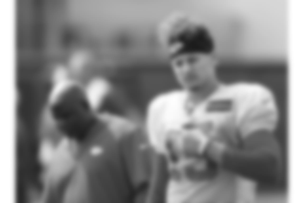 Kansas City Chiefs quarterback Patrick Mahomes (15) during practice on August 21, 2018