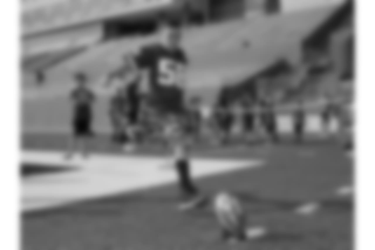 Kids participate in Play60 activities during practice on 8/4/18 at Chiefs Training Camp at Missouri Western State University in St. Joseph, Missouri.