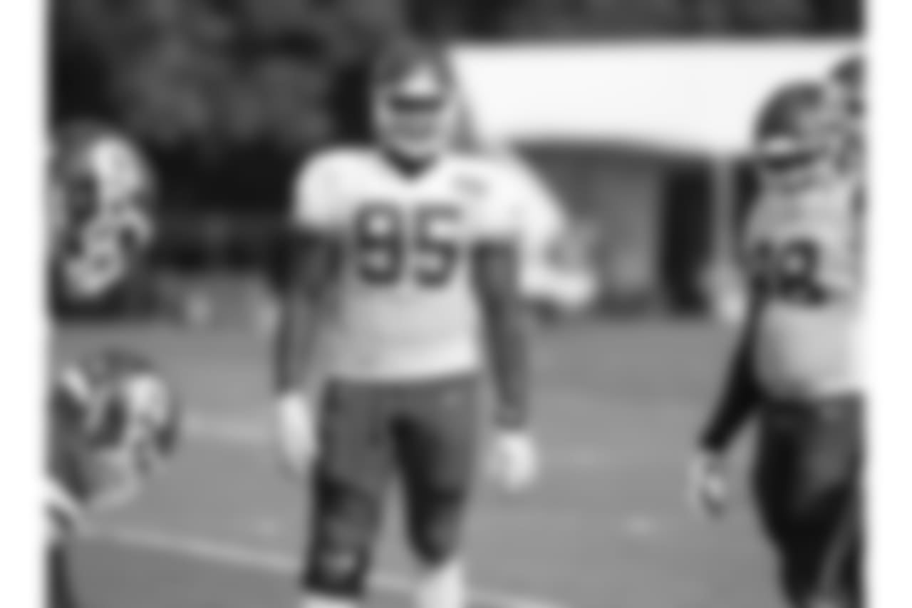 Kansas City Chiefs defensive tackle Chris Jones (95) during practice on 8/5/18 at Chiefs Training Camp at Missouri Western State University in St. Joseph, Missouri.
