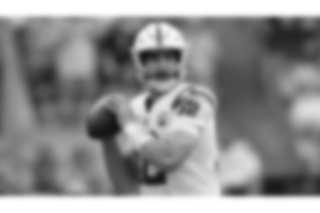 Andrew Luck completes his first pass since returning from injury